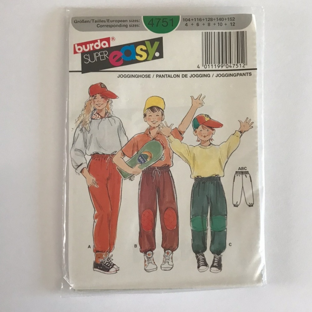 🧵3for12🧵 VTG Burda Pattern 4751 Child’s Pants